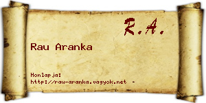 Rau Aranka névjegykártya